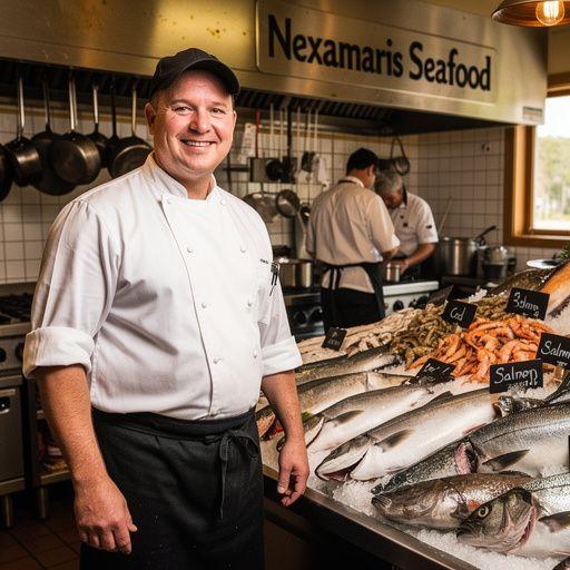 Φρέσκος ψαράς με την αλιευτική του ψαριά στην ακτή της Ελλάδας