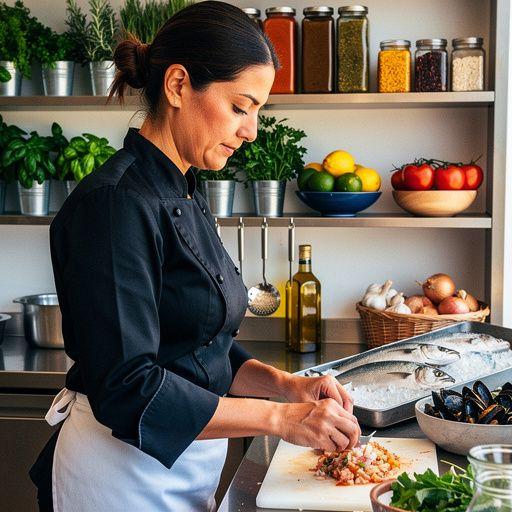 Πιάτο με παραδοσιακά θαλασσινά σερβιρισμένα με λεμόνι και μυρωδικά