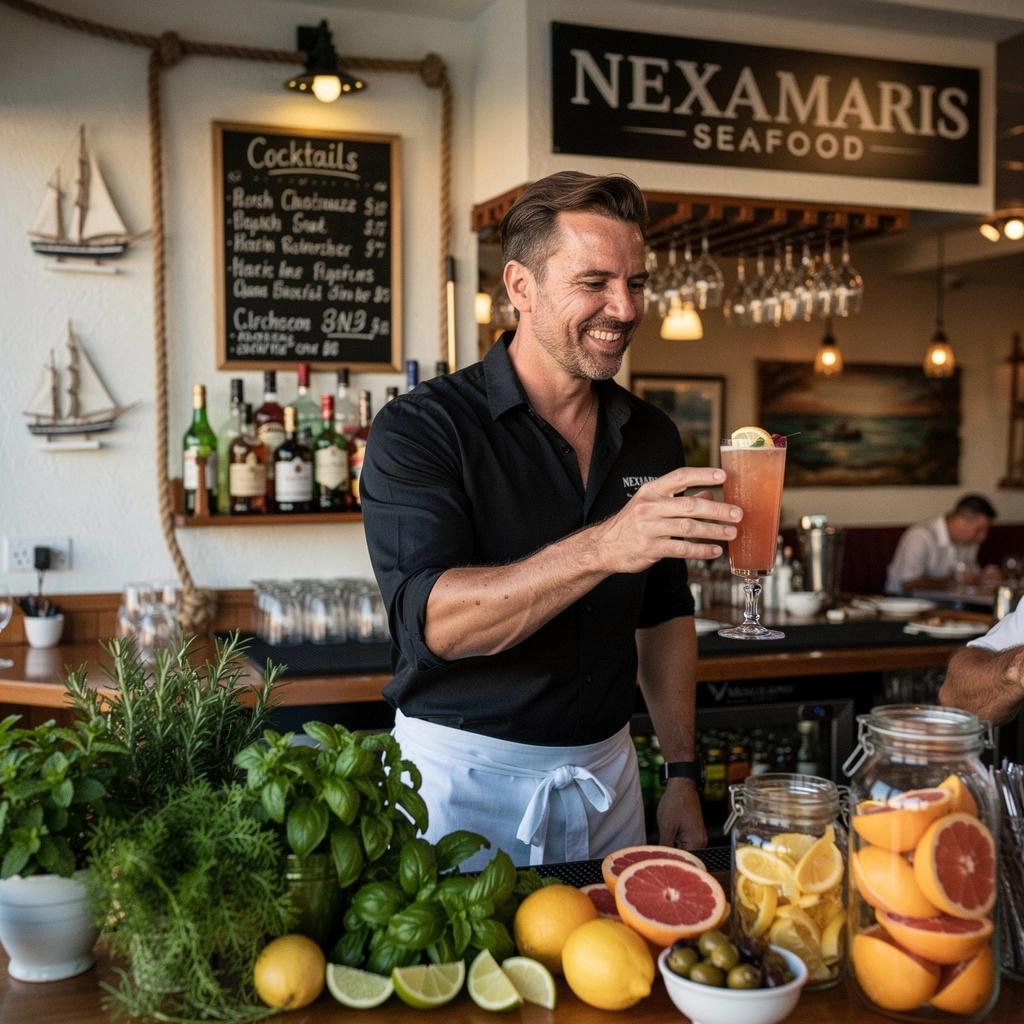 Πιάτο με ριζότο θαλασσινών και φρέσκα λαχανικά από την ελληνική γη